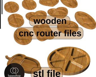 28 Trays Pack / serving plate cnc STL,DXF  file/ stl serving plate/  / 3D models files/ 3D wood cnc serving plate,nut plates