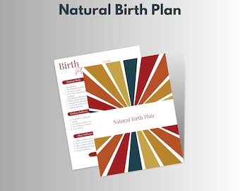 Natural Birth Plan, Birth Plan Template, Printable PDF, Birth Perferences