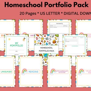 Homeschool Portfolio Printable | Homeschool Organization, Logs, Reading Log, Subject Covers