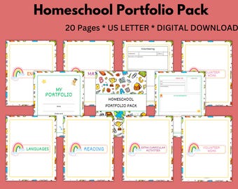 Homeschool Portfolio zum Ausdrucken | Homeschool Organisation, Tagebücher, Lesetagebuch, Themenabdeckungen