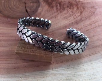 Dual Twist Stainless Steel Cuff Bracelet