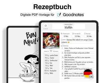 Digitales Rezeptbuch zum Selberschreiben auf Deutsch für GoodNotes (iPad)