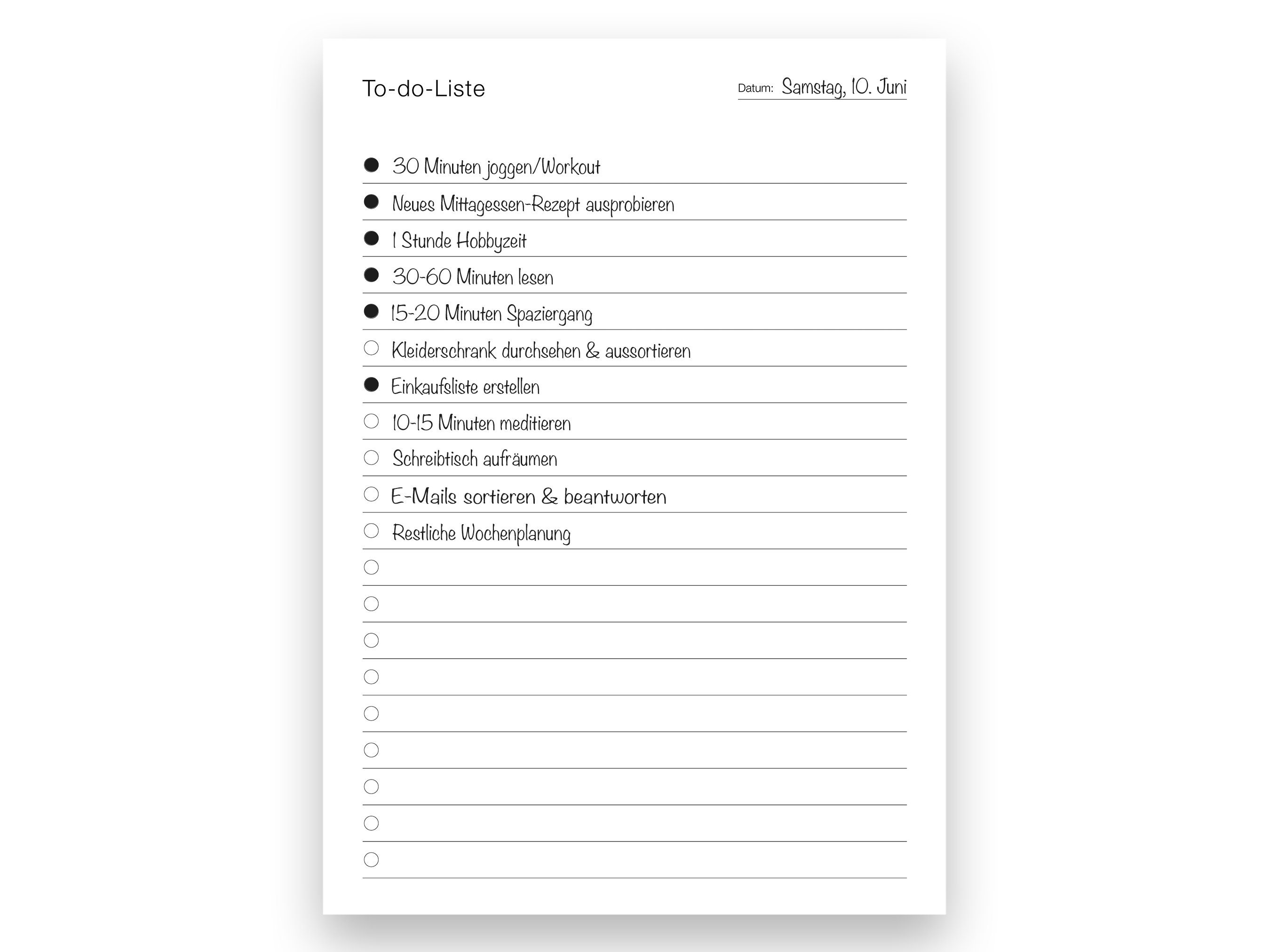 To do Liste Zum Ausdrucken A4 Vorlage Deutsch Etsy de