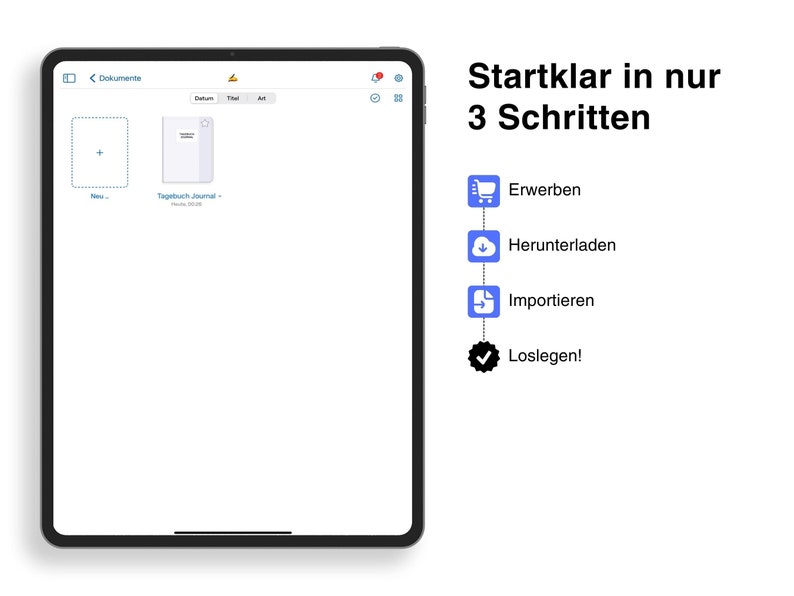 Digitales Tagebuch Journal PDF auf Deutsch für GoodNotes iPad Bild 7