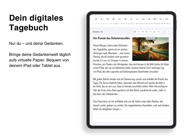 Digitales Tagebuch Journal PDF auf Deutsch für GoodNotes iPad Bild 2