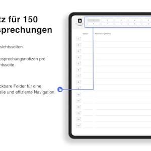 Digitales Notizbuch für Besprechungen & Meetings auf Deutsch für GoodNotes iPad zdjęcie 2