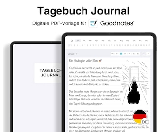 Digitales Tagebuch Journal PDF auf Deutsch für GoodNotes (iPad)