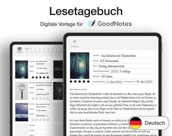 Digitales Lesetagebuch auf Deutsch für GoodNotes (iPad)