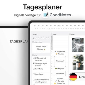 Digitaler Tagesplaner Undatiert auf Deutsch für GoodNotes (iPad)