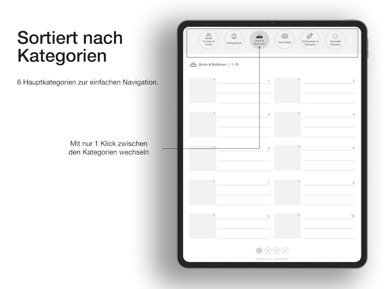 Digitales Backbuch PDF zum Selberschreiben auf Deutsch für GoodNotes Bild 2