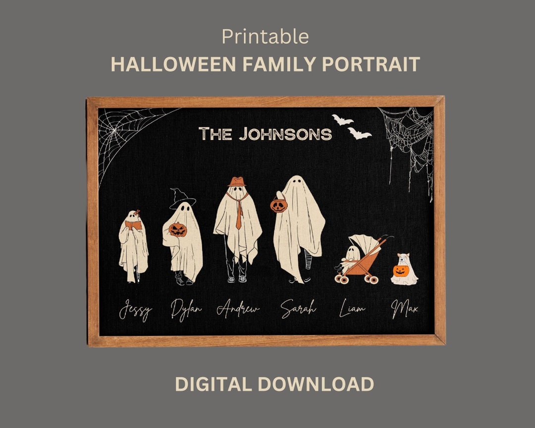 Halloween Ghost Family With Pets Custom Family Faceless - Etsy