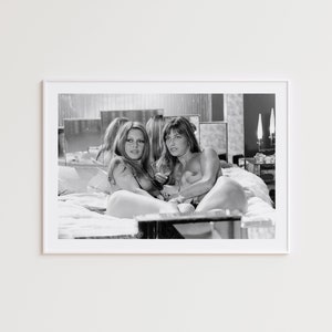 Jane Birkin and Brigitte Bardot, Black and White Photography Prints, Black and White Wall Art, Vintage Print, Photography Wall Art image 1