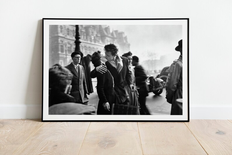 The Kiss by the Hotel De Ville, Black and White Photography Print ...