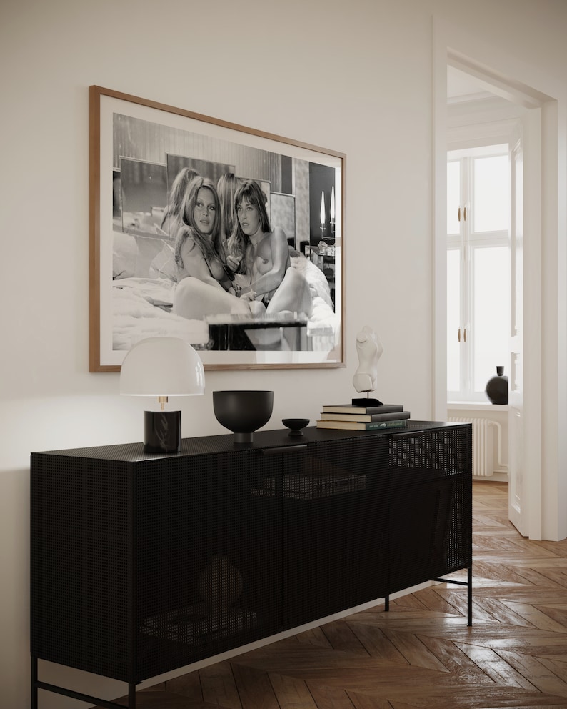 Jane Birkin and Brigitte Bardot, Black and White Photography Prints, Black and White Wall Art, Vintage Print, Photography Wall Art image 3