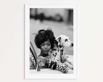 Naomi Campbell Print, Fashion Photography, Black and White Photography Prints, High Fashion Prints, Black and White Fashion Wall Art