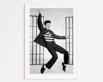 Elvis, Jailhouse Rock, Black and White Photography Print, Elvis Poster, Elvis Presley, Photography Art, Elvis Presley Gifts, Music Wall Art