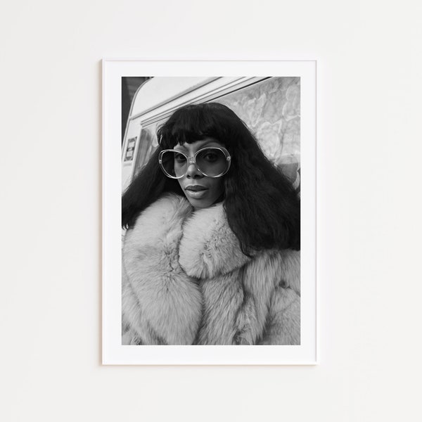 Donna Summer, zwart-wit fotografie print, Donna Summer print, fotografie print, Donna Summer poster, fotografie kunst, muziek kunst aan de muur