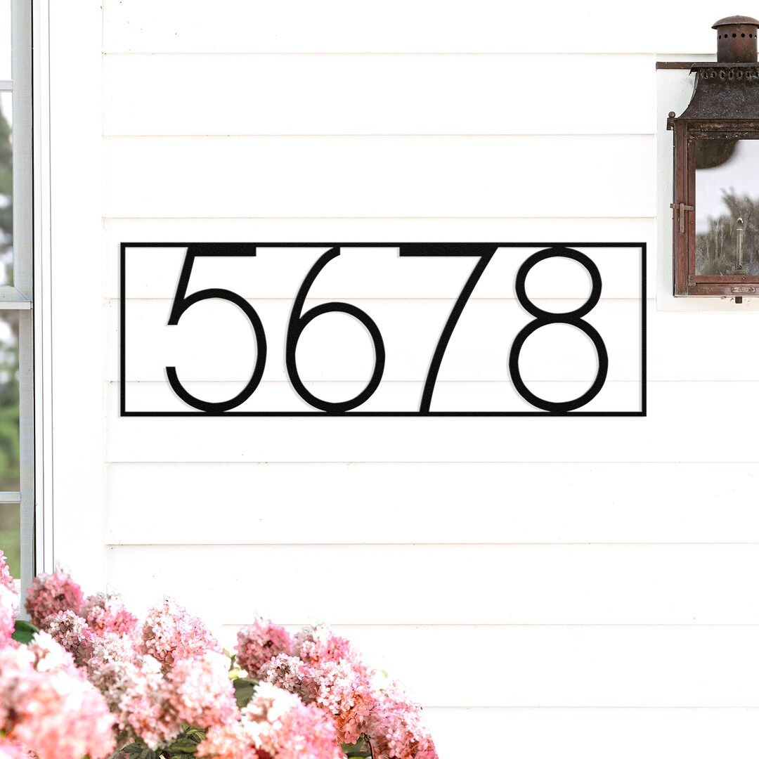 Modern House Number Sign Metal Address Sign Address Plaque Etsy