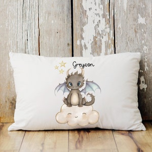 Personalized Cute Dragon Kids Pillow Case Sham, Custom Dragon Pillow Case with name for kids, Personalized Kids Dragon Standard Pillow case