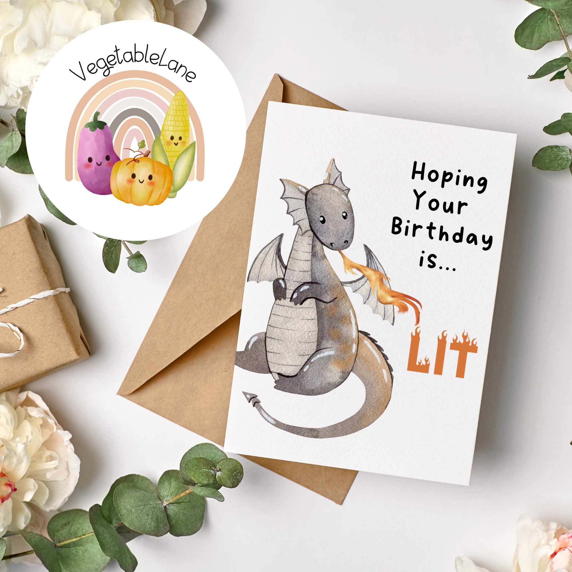 Printable Dragon Digital Birthday Card, Digital Printable Birthday Card ...