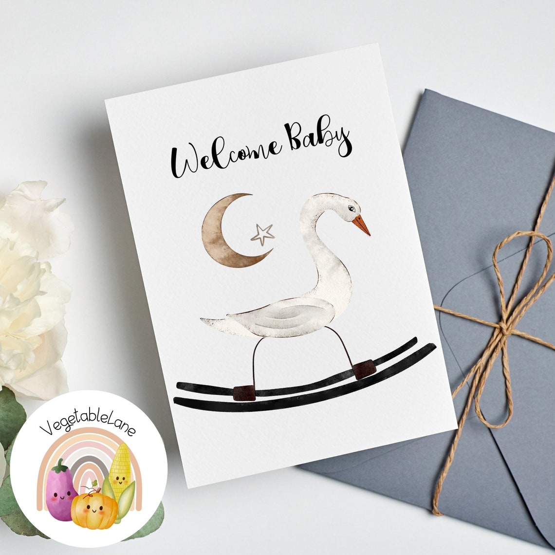Printable Boho Gender-neutral Baby Shower Card, Digital Baby Shower ...