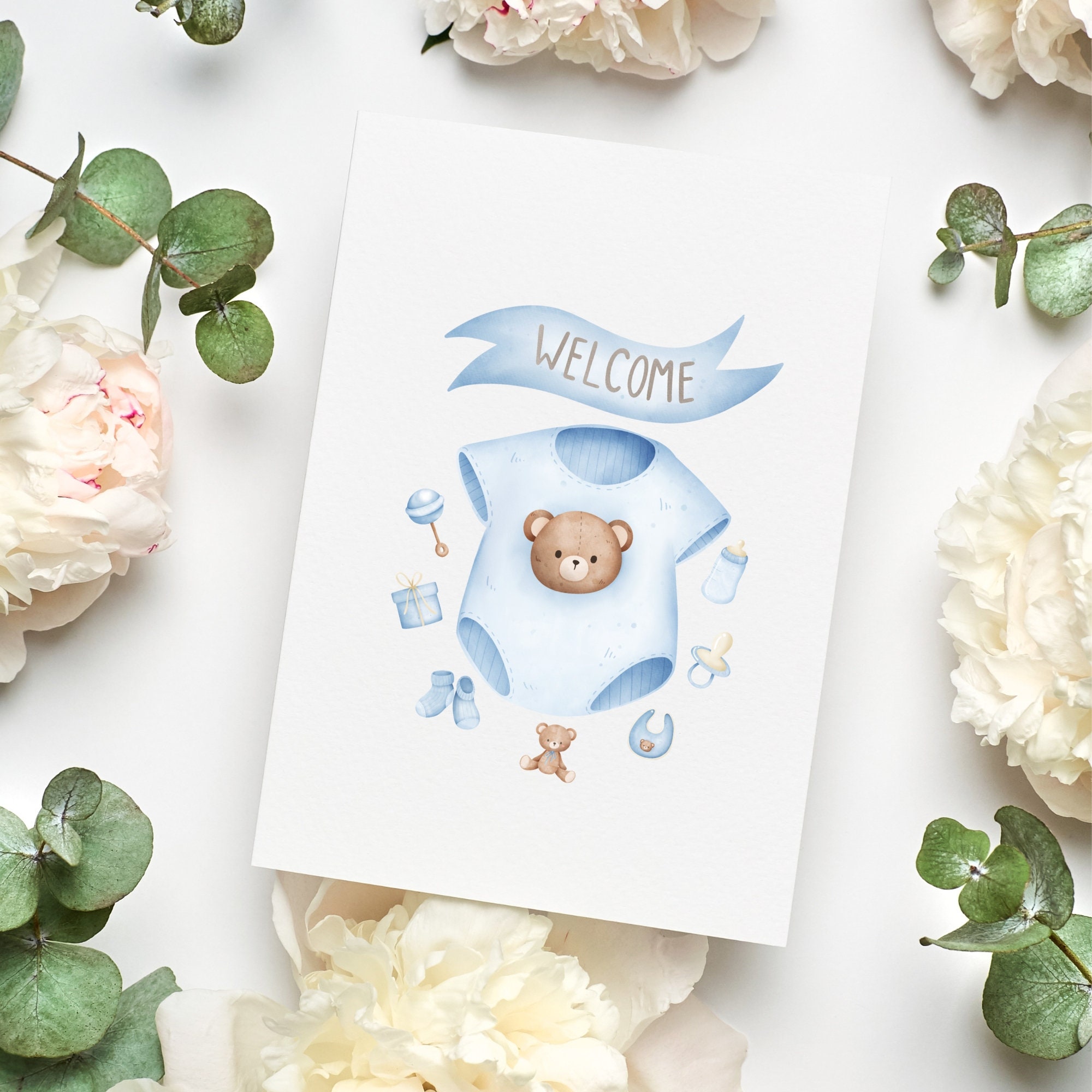 Printable Baby Shower Greeting Card Digital Baby Shower Card - Etsy