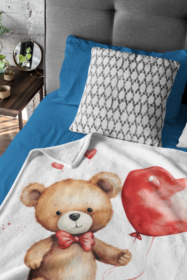 Personalized Cute Teddy Bear Heart Valentine's Day Velveteen Plush