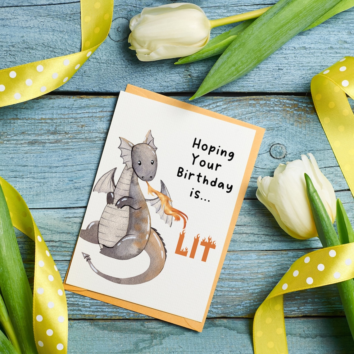 Printable Dragon Digital Birthday Card, Digital Printable Birthday Card ...