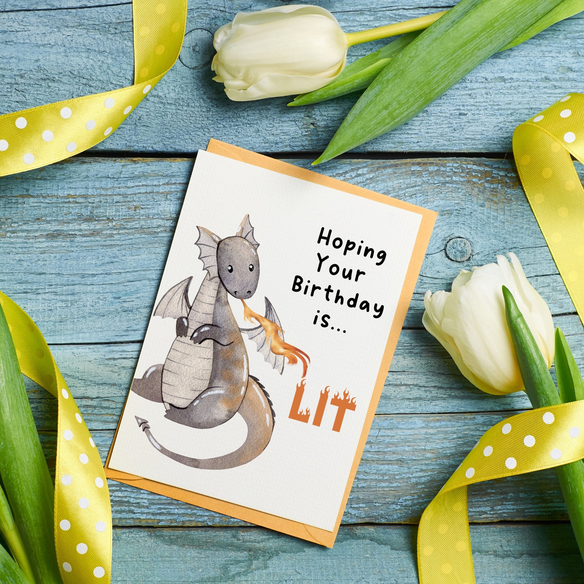 Printable Dragon Digital Birthday Card, Digital Printable Birthday Card ...