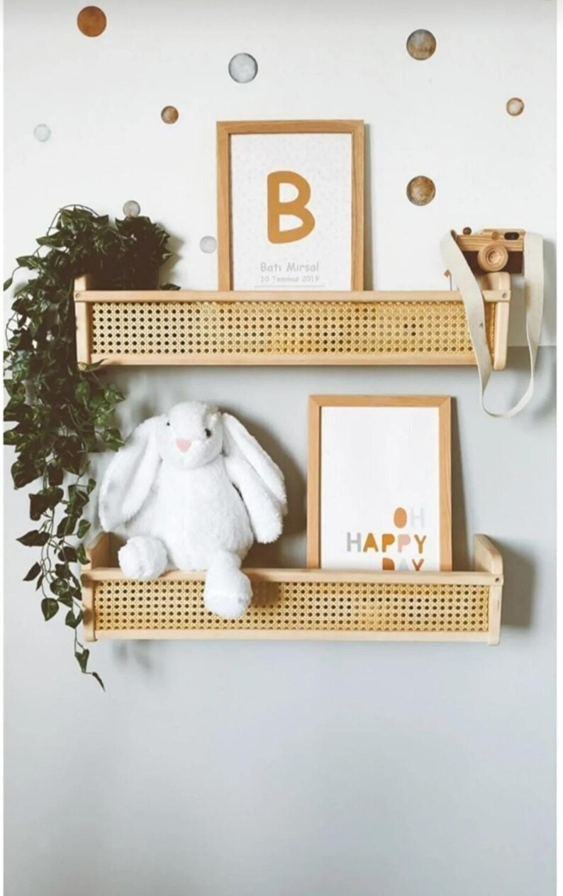 Wooden Hazeran Nursery Wall Shelf Kids Room Shelf Montessori Etsy