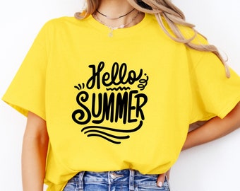 Hello summer shirt,Cute summer shirt,beach shirt,womens summer shirt,vacation shirt,summer vacation,Beach vacation shirt,t -shirt for ladies