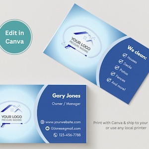 Pressure washing business card template