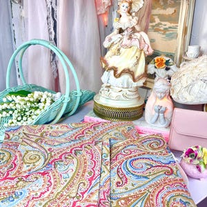 Classic Vintage Ralph Lauren Hera Paisley Champagne Pair Of Standard Pillow Shams