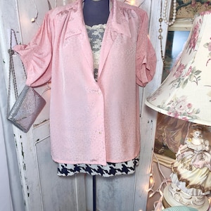 Vintage Pink Satin Blouse