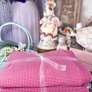 Vintage Ralph Lauren Wendy Inspired Red Gingham Twin Sheet Set