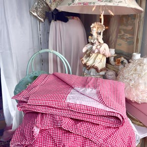 Vintage Ralph Lauren Wendy Inspired Red Gingham Twin Sheet Set