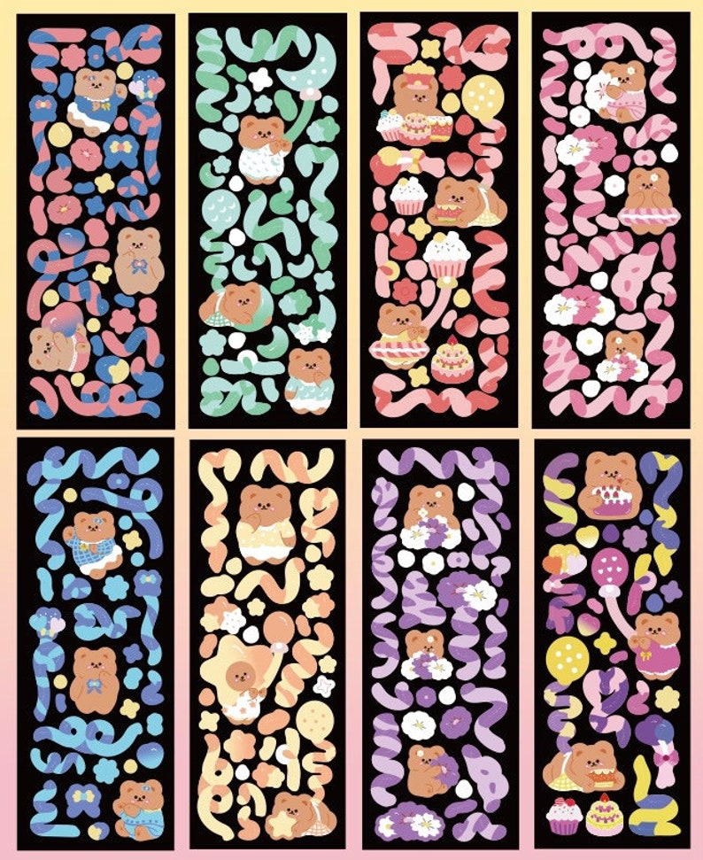 CLEARANCE!! Cute Korean Sticker Grab Bag | Polco, Bullet journal, Penpal supplies, Phone case deco, Sticker Pack, Kawaii Assorted Stickers Confetti bear (8pc)