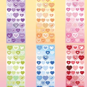 CLEARANCE!! Cute Korean Sticker Grab Bag | Polco, Bullet journal, Penpal supplies, Phone case deco, Sticker Pack, Kawaii Assorted Stickers Hearts (6pc)