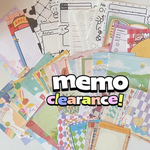 CLEARANCE!! Cute Korean Memo Sheets Grab Bag | Polco, Bullet journal, Penpal supplies, Phone case, Memo Pack, Kawaii Assorted Memo