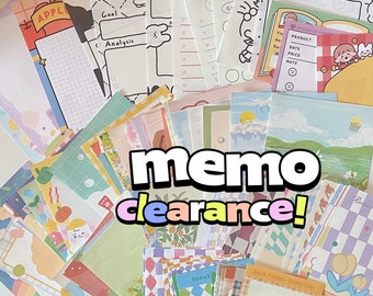 CLEARANCE!! Cute Korean Memo Sheets Grab Bag | Polco, Bullet journal, Penpal supplies, Phone case, Memo Pack, Kawaii Assorted Memo