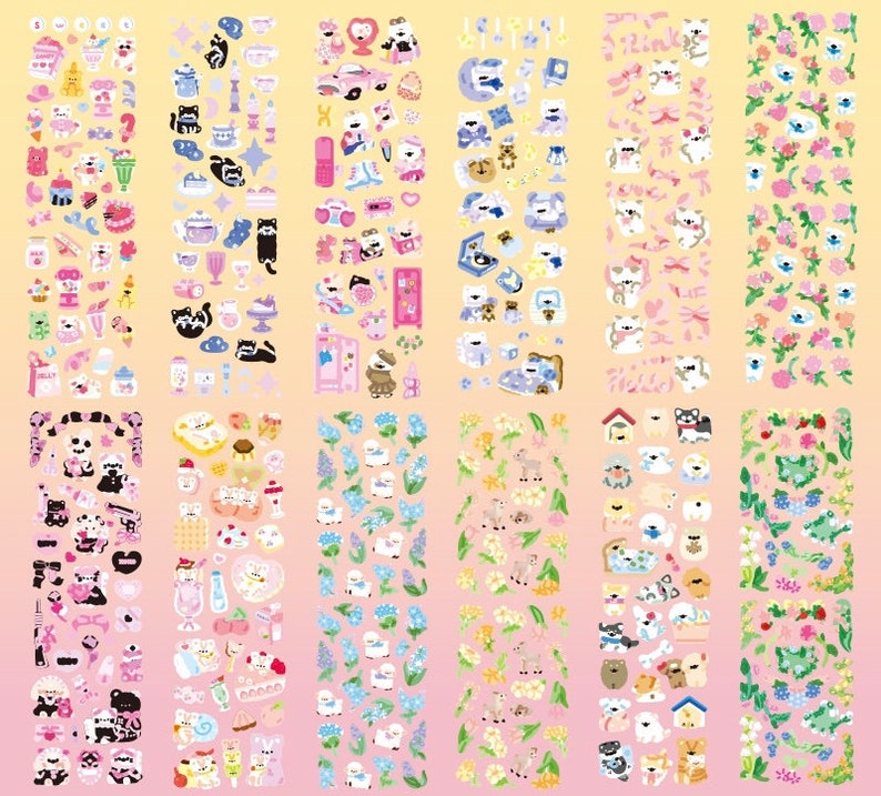 CLEARANCE!! Cute Korean Sticker Grab Bag | Polco, Bullet journal, Penpal supplies, Phone case deco, Sticker Pack, Kawaii Assorted Stickers All the fun (12pc)