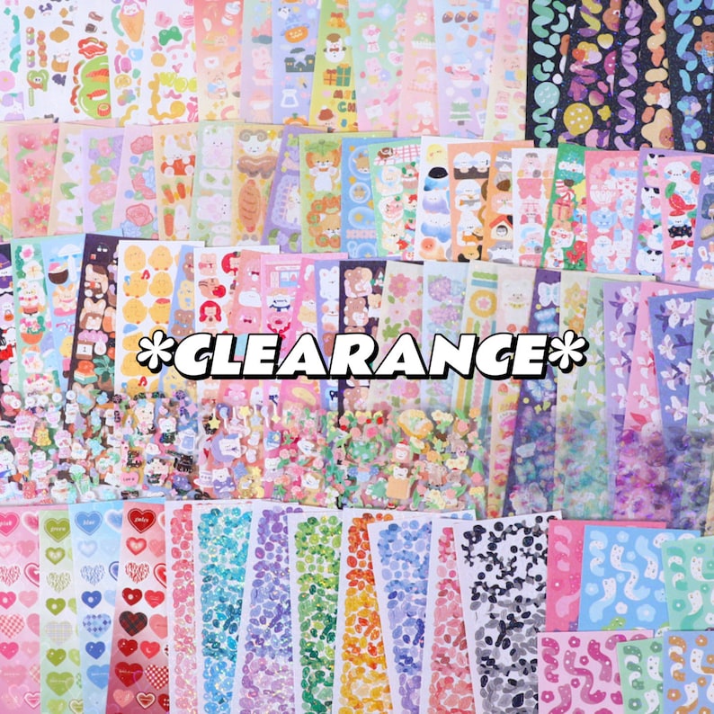 CLEARANCE!! Cute Korean Sticker Grab Bag | Polco, Bullet journal, Penpal supplies, Phone case deco, Sticker Pack, Kawaii Assorted Stickers image 1