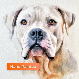 Hand-Painted Pet Portrait From Photo, Custom Watercolor Art, Made to Order Dog & Cat Painting, Family Pet Illustration, Customized image 1