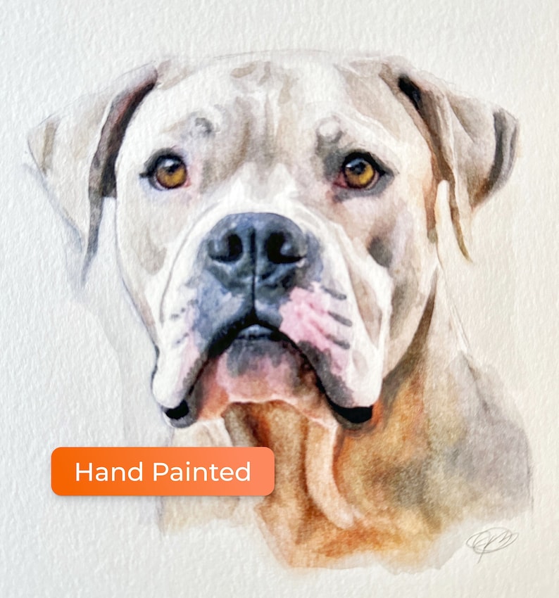 Hand-Painted Pet Portrait From Photo, Custom Watercolor Art, Made to Order Dog & Cat Painting, Family Pet Illustration, Customized image 1