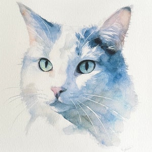 Hand-Painted Pet Portrait From Photo, Custom Watercolor Art, Made to Order Dog & Cat Painting, Family Pet Illustration, Customized image 2
