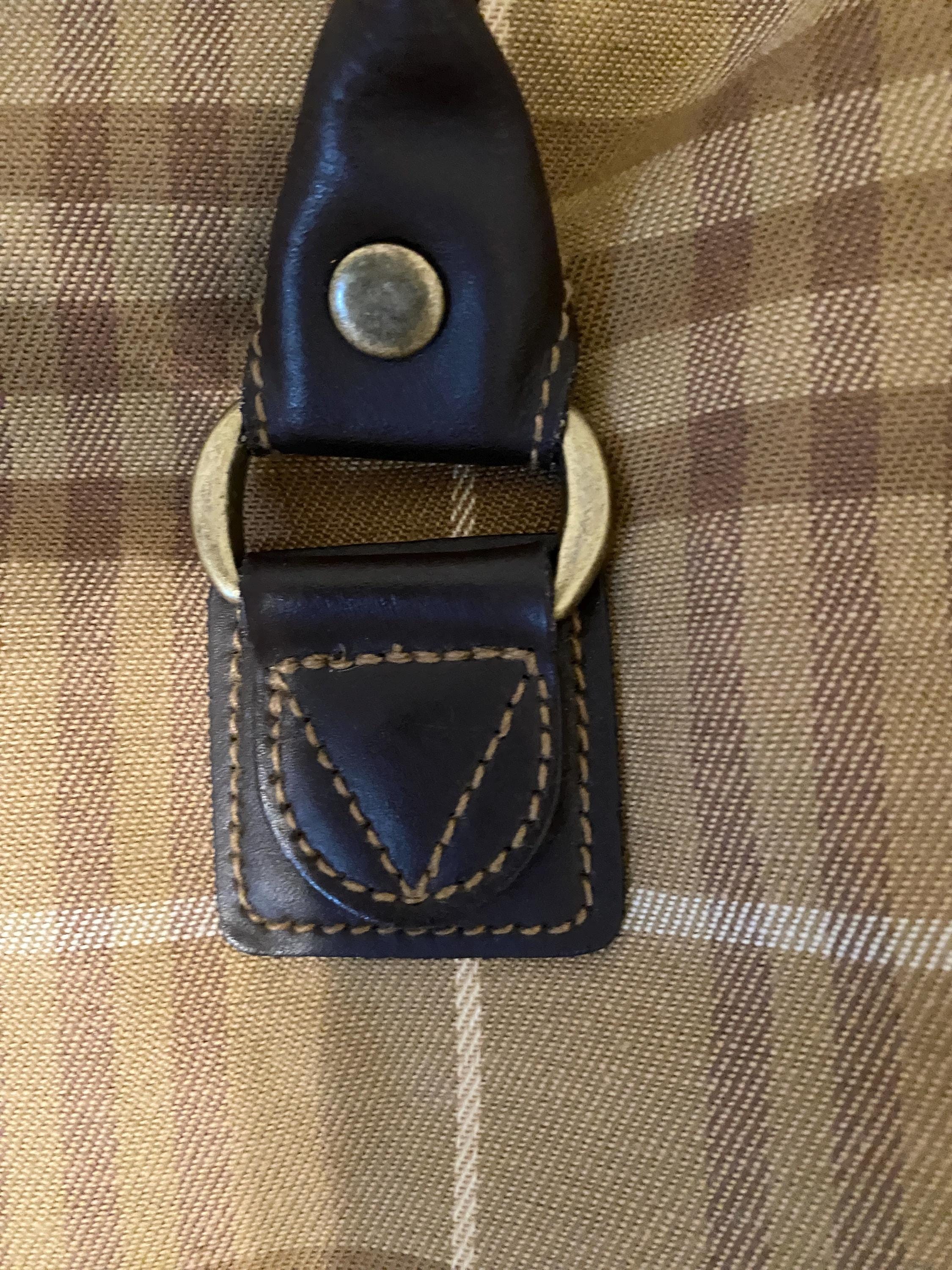Vintage EDDIE BAUER X SKYWAY Plaid Weekend Bag / Tote - Brown 