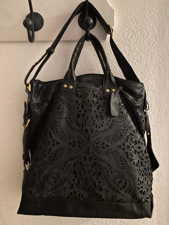 DIVA Design black handbag - Openwork pattern - To… - image 1
