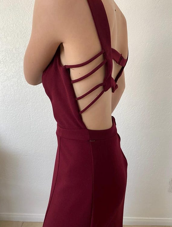 B. Darlin Long Burgundy Evening Dress - High Slit and Lace-up Back Size  11/12 - Etsy Australia