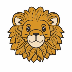 ライオン ヘッド SVG PNG |ライオンズ デジタル ダウンロード |ライオンデジタルデザイン |サファリの動物 |ライオンデザイン |ライオンの顔 SVG インスタント zip ファイルのダウンロード