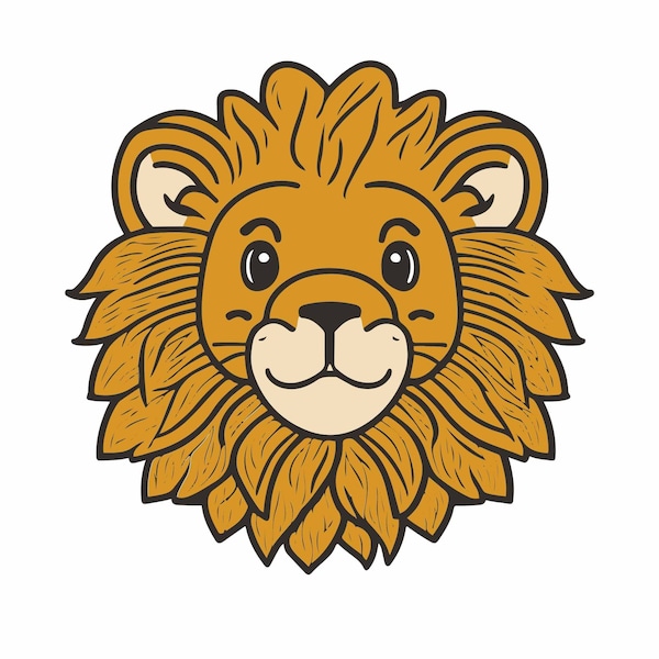 Tête de lion SVG PNG | Téléchargement numérique Lions | Conception numérique Lion | Animaux de safari | Conception de lion | Lion Face SVG Téléchargement instantané de fichiers zip